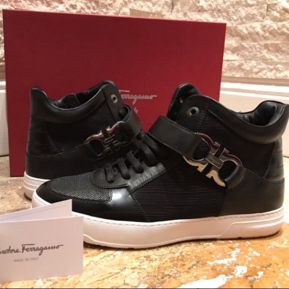salvatore ferragamo high top sneakers